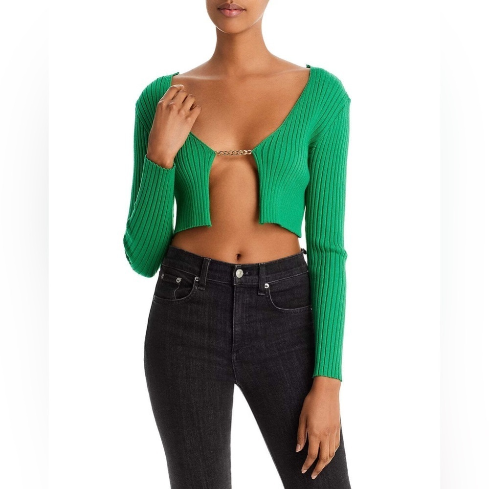 ‼️RARE‼️🎸FORE🎸🔥NWT🔥Chain Rib Knit Cropped Sweater—S